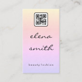 Chic Minimalistisch Texture | QR-Code Visitenkarte (Vorderseite)