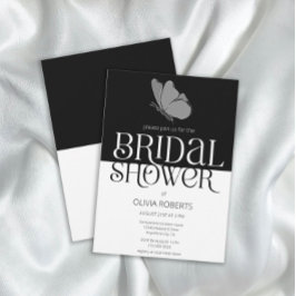 Chic Minimalistisch Typografie Butterfly Brautpart Einladung