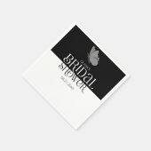 Chic Minimalistisch Typografie Butterfly Brautpart Serviette (Ecke)