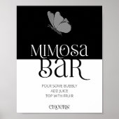 Chic Minimalistisch Typografie Butterfly Mimosa Ba Poster (Vorne)