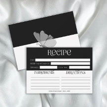 Chic Minimalistisch Typografy Butterfly Rezept Car