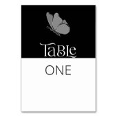 Chic Minimalistisch Typografy Butterfly Wedding Tischnummer (Rückseite)