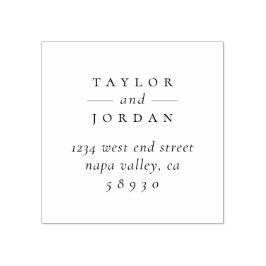 Chic Minimalistisch Typografy Wedding Rücksendeadr Gummistempel
