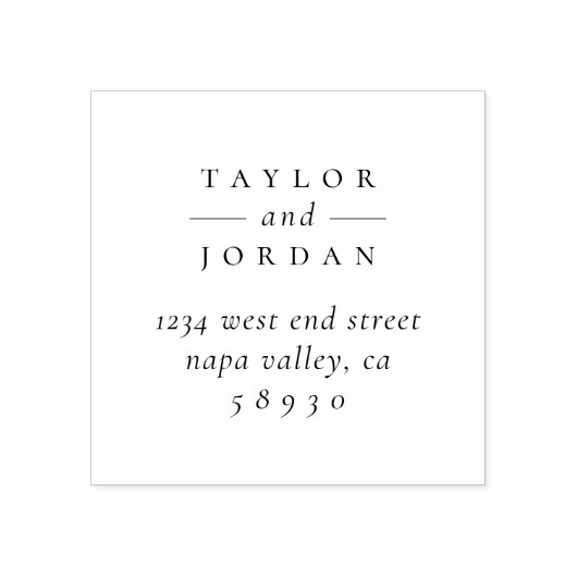Chic Minimalistisch Typografy Wedding Rücksendeadr Gummistempel (Prägung)