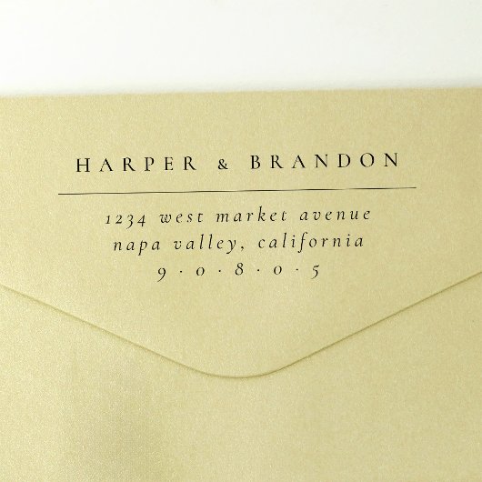 Chic Minimalistisch Typografy Wedding Rücksendeadr Permastempel
