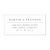 Chic Minimalistisch Typografy Wedding Rücksendeadr Permastempel (Design)