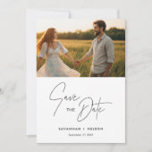 Chic Minimalistisch Verlobung Foto Save The Date (Vorderseite)