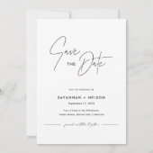 Chic Minimalistisch Verlobung Foto Save The Date (Rückseite)