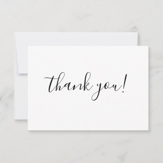 Chic Minimalistisch Vielen Dank, dass Sie Script W Dankeskarte (Vorderseite)