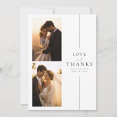 Chic Minimalistisch Wedding 4 Foto Dankeskarte (Vorderseite)