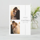 Chic Minimalistisch Wedding 4 Foto Dankeskarte (Stehend Vorderseite)