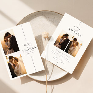 Chic Minimalistisch Wedding 4 Foto Dankeskarte