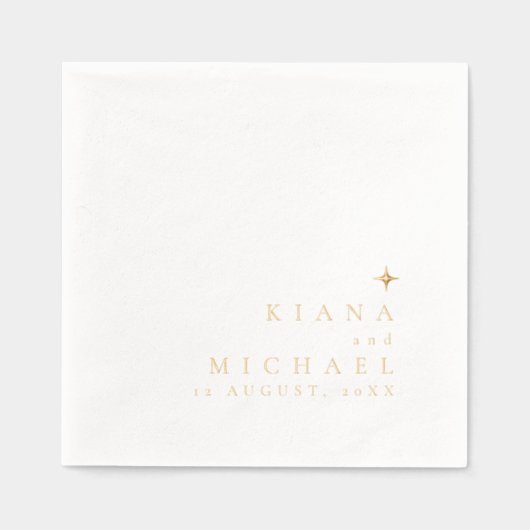 Chic Minimalistisch Wedding ID1020 Servietten Mit Folie (Vorderseite)