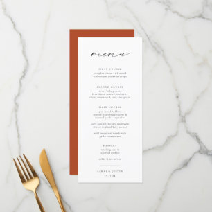 Chic Minimalistisch Wedding Menu Menükarte