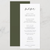 Chic Minimalistisch Wedding Menükarte (Vorne/Hinten)