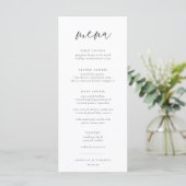 Chic Minimalistisch Wedding Menükarte (Stehend Vorderseite)