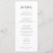 Chic Minimalistisch Wedding Menükarte (Vorderseite)