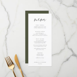 Chic Minimalistisch Wedding Menükarte
