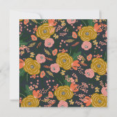 Chic Minimalistisch Yellow Navy Blume Personalisie Mitteilungskarte (Rückseite)