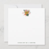 Chic Minimalistisch Yellow Navy Blume Personalisie Mitteilungskarte (Vorderseite)