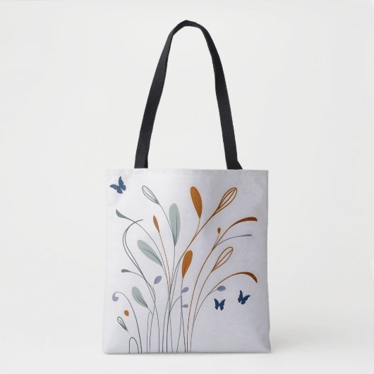 Chic minimalistische Kalligraphie schmettert Blume Tasche (Vorderseite)