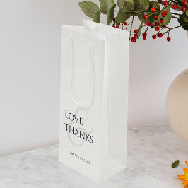 Chic Minimalistische Liebe & Danke Geschenktüte Für Weinflaschen