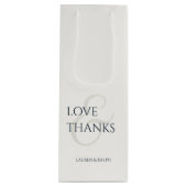 Chic Minimalistische Liebe & Danke Geschenktüte Für Weinflaschen (Vorderseite)