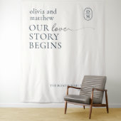 Chic-minimalistische Monogramm-Hochzeit Wandteppich (Beispiel)