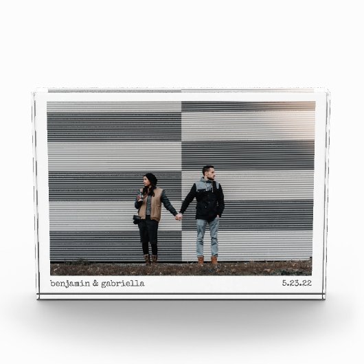 Chic Minimalistische Schreibmaschinenschrift Typog Fotoblock (Vorderseite)