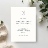 Chic-minimalistische Typografie-Monogramm-Hochzeit Save The Date