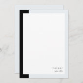 Chic Minimalistischer Personalisierter Name Black  Mitteilungskarte (Vorne/Hinten)