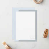 Chic Minimalistischer Personalisierter Name Blau G Mitteilungskarte (Vorderseite/Rückseite Beispiel)
