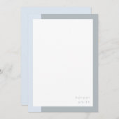 Chic Minimalistischer Personalisierter Name Blau G Mitteilungskarte (Vorne/Hinten)