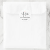 Chic Minimalistischer Schriftart mit Liebe & Herze Runder Aufkleber (Tasche)