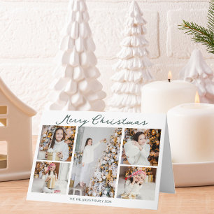 Chic minimalistischer Weihnachts-Fotocollage gefal Feiertagskarte