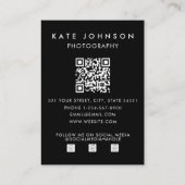 Chic Minimalistisches Berufliches Foto QR-Code Visitenkarte (Rückseite)