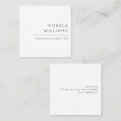 Chic-Minimalistisches berufliches Quadratische Visitenkarte (Vorne/Hinten)