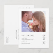 Chic-Minimalistisches modernes Foto, das Save the Ankündigungspostkarte (Vorne/Hinten)