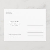 Chic-Minimalistisches modernes Foto, das Save the Ankündigungspostkarte (Rückseite)