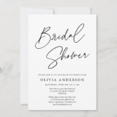 Chic Minimalistisches Script Black & White Brautpa Einladung (Vorderseite)