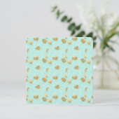 Chic Mint and Gold Diamonds Baby Dusche Einladung (Stehend Vorderseite)
