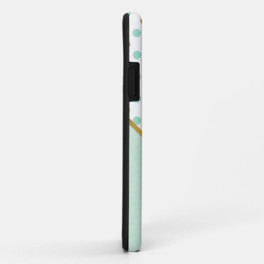 Chic Mint and Gold Polka Dots  Case-Mate iPhone Hülle (Hinten/Rechts)
