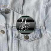 Chic Mint Black Gray Striped Mutter der Braut Button (Beispiel)