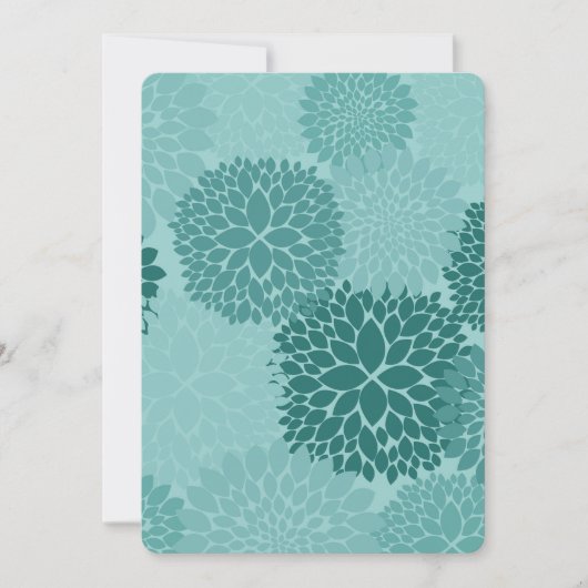 Chic Mint Blume Kinderdusche Einladung (Vorderseite)