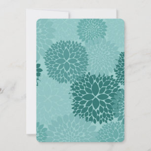 Chic Mint Blume Kinderdusche Einladung