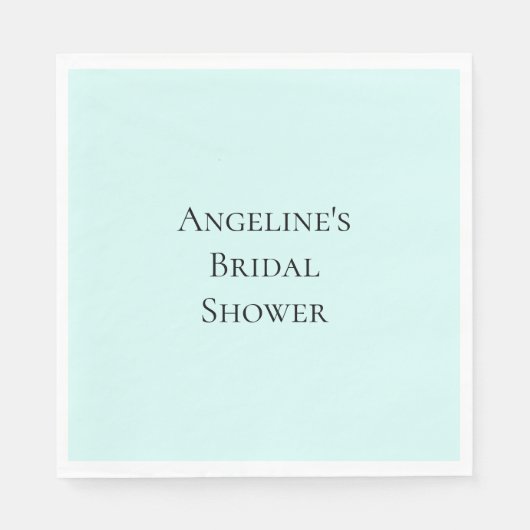 Chic Mint Brautparty Serviette (Vorderseite)