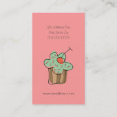 Chic Mint Cherry Cupcake Süßbäckerei Dessershop Visitenkarte (Rückseite)