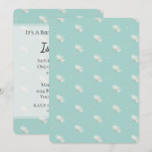 Chic Mint Dandelion Blume Geburtstag Einladung (Vorne/Hinten)