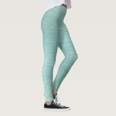 Chic Mint Glam Gold Sparkle Confetti Personalisier Leggings (Rechts)
