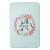 Chic Mint glauben an Ihre Träume Bird Pink Blume Badematte (Vorderseite Vertikal)